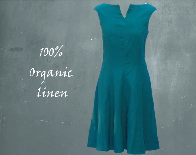 linen dress, organic linen swing dress, retro dress biological linen, linen summer dress, fair trade, sustainable clothing, fair fashion