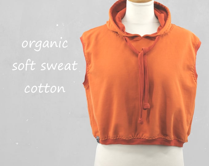 Hooded body made of soft sweat organic cotton