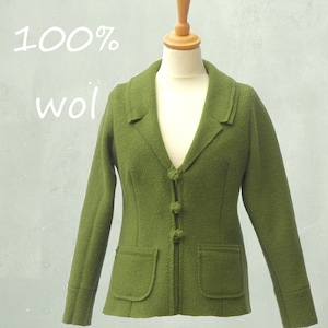 Vest-jacket in boiled wool, recycable jacket,