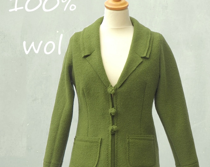 Vest-jacket in boiled wool, recycable jacket,