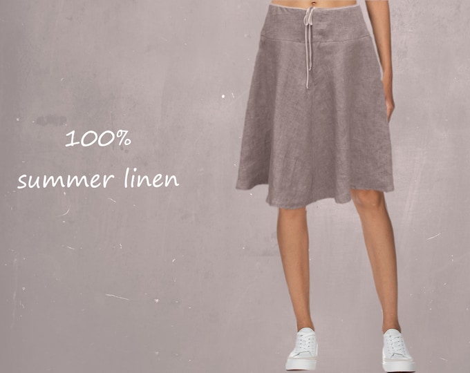 linen billowing skirt, linen summer skirt, wide skirt