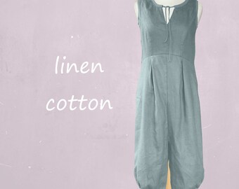 sporty dress in linen-cotton mix