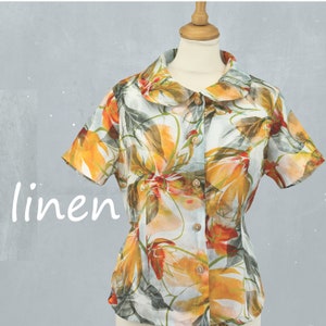Linen blouse, basic linen blouse, tailered linen blouse