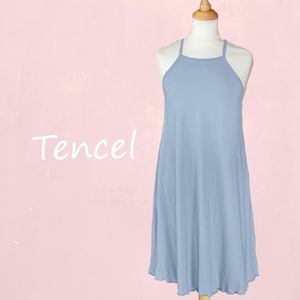 Sleeveless A-line tunic shirt dress made of super soft tencel jersey