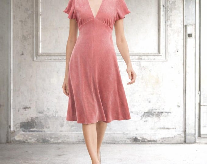 Vintage velvet swing dress