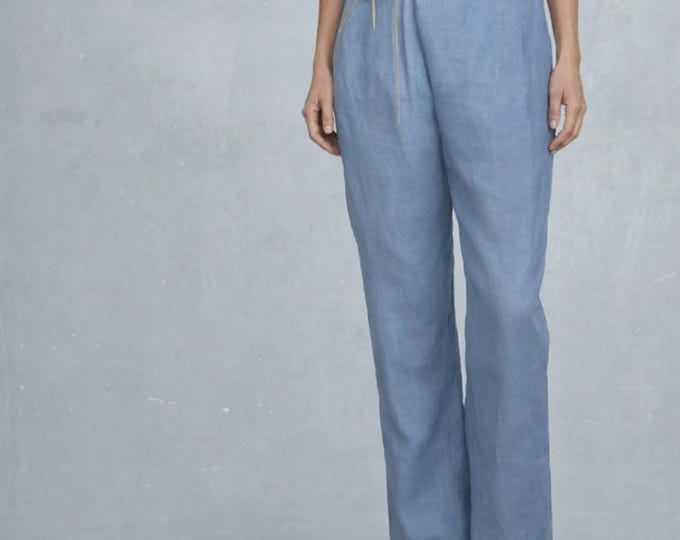 organic linen wrap pants, pleated pants biological linen, recyclable, ready for recycling, fair fashion, fair trade clothing, sustainable