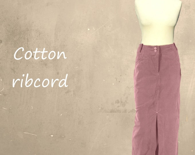 Corduroy pencil skirt, midi ribcord skirt