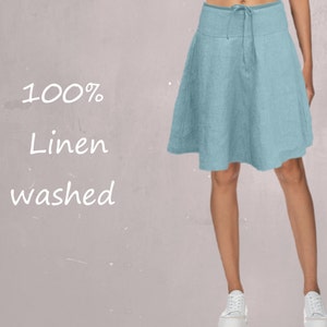 Billowing skirt made of washed linen