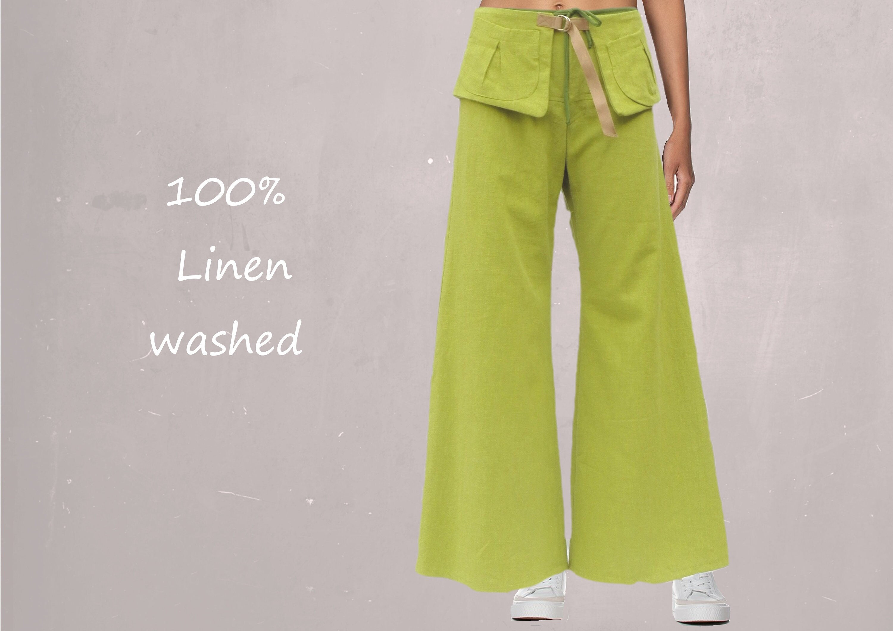 Lime green shop linen pants