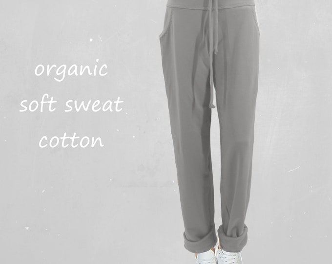 Sweat pants made of soft sweat organic cotton