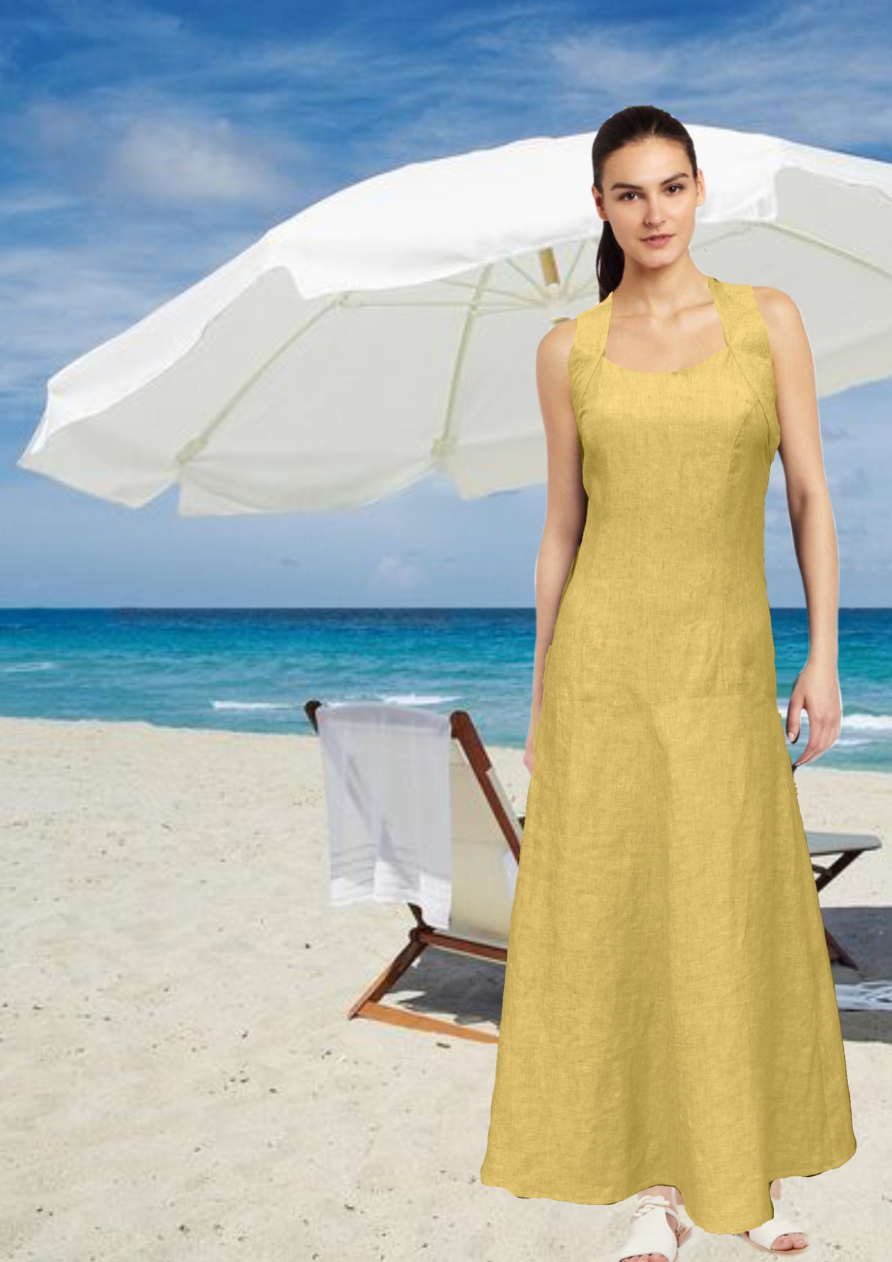 linen summer dress, long summer dress, beach dress, long beach dress