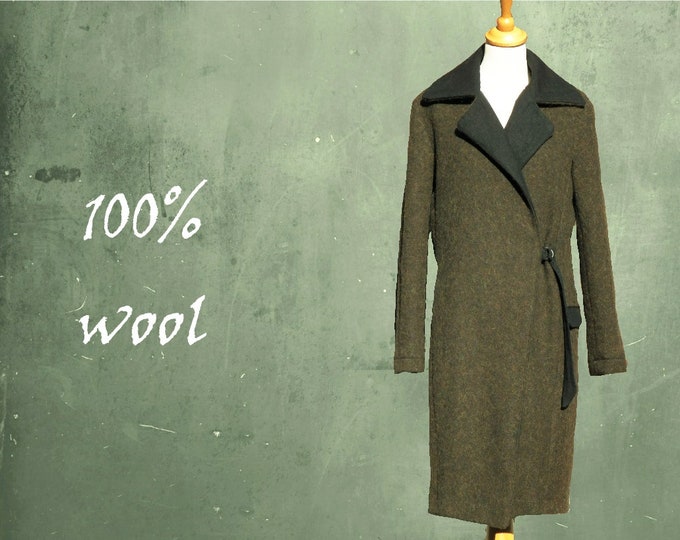 wool coat, long wool mantle