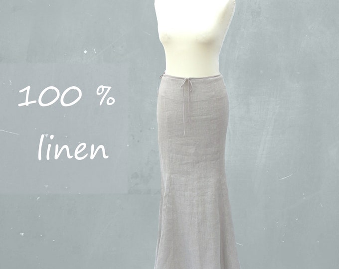 organic linen A-line maxi skirt, biological certified linen maxi skirt, long linen skirt, sustainable clothing, fair trade, fair fashion