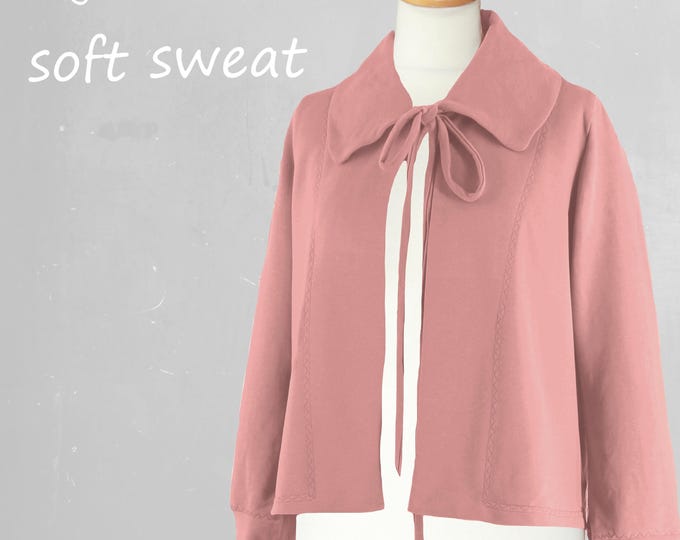 Tailered organic cotton sweat cardigan