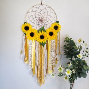 Boho Sunflower Dream Catcher image 1