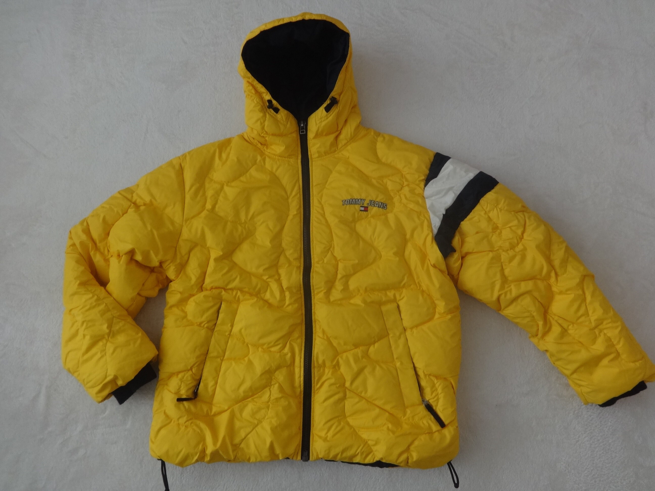 yellow tommy hilfiger bubble coat