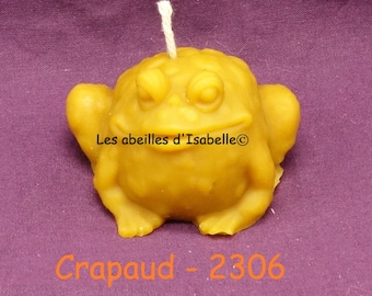 Toad candle in pure beeswax