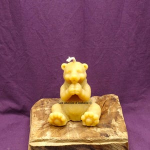 Pure Beeswax Candle - Large Sitting Bear