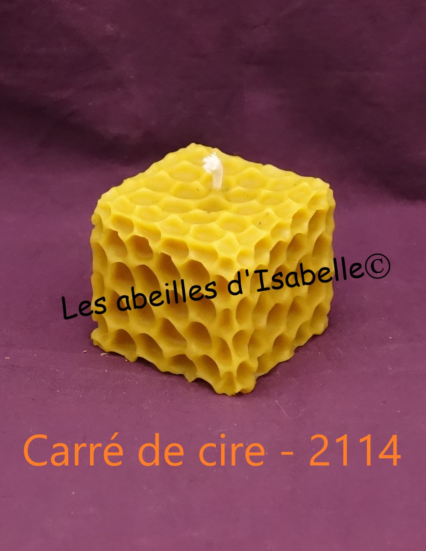 Bougie Carré Alvéolé de Cire en Pure d'abeille