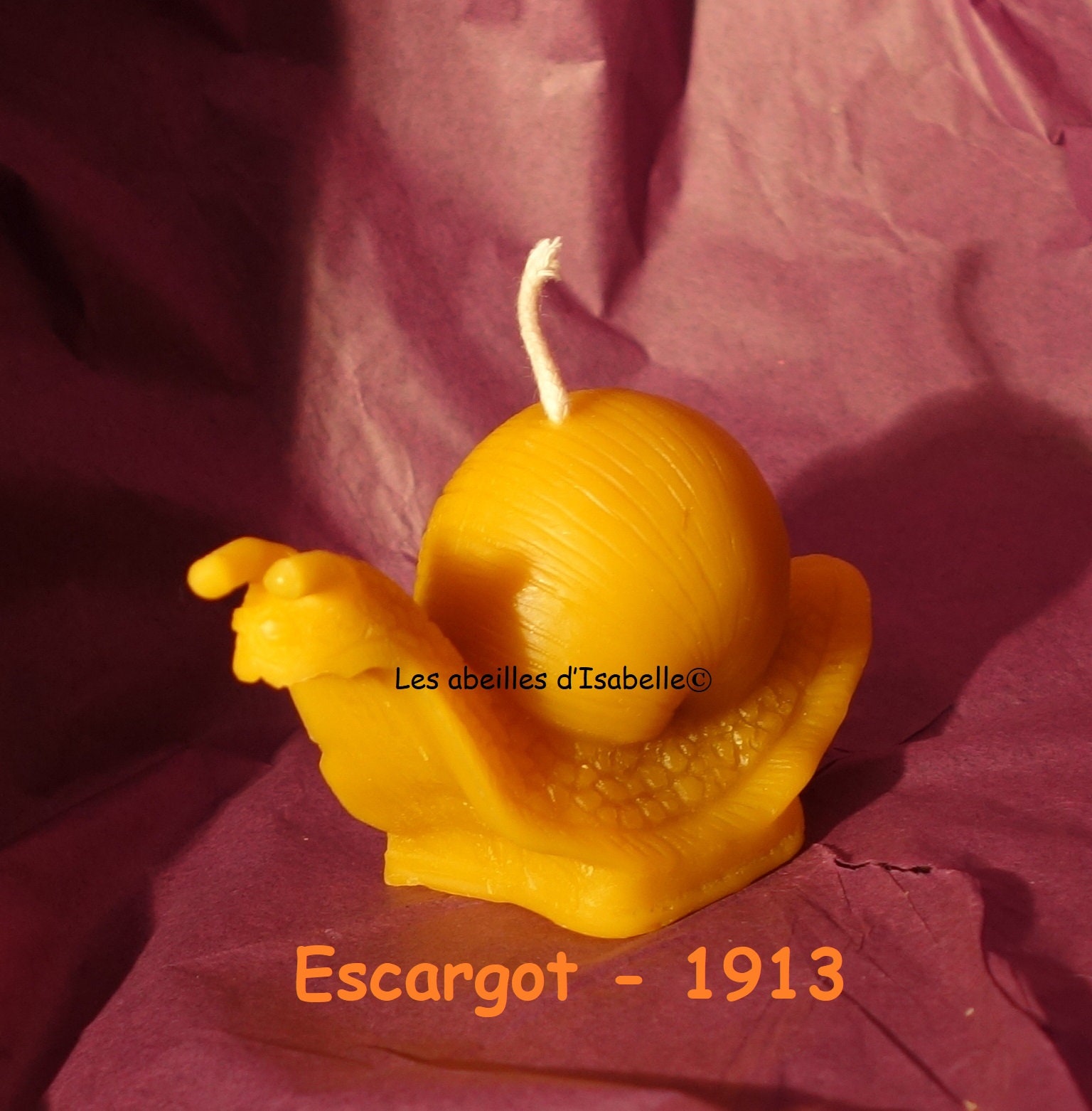 Bougie en Pure Cire d'abeille Naturelle Escargot