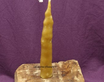 Long, old-fashioned candle made from pure beeswax