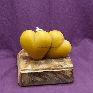 pure beeswax candle &quot;double heart&quot;