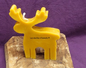 “Reindeer” candle in pure beeswax