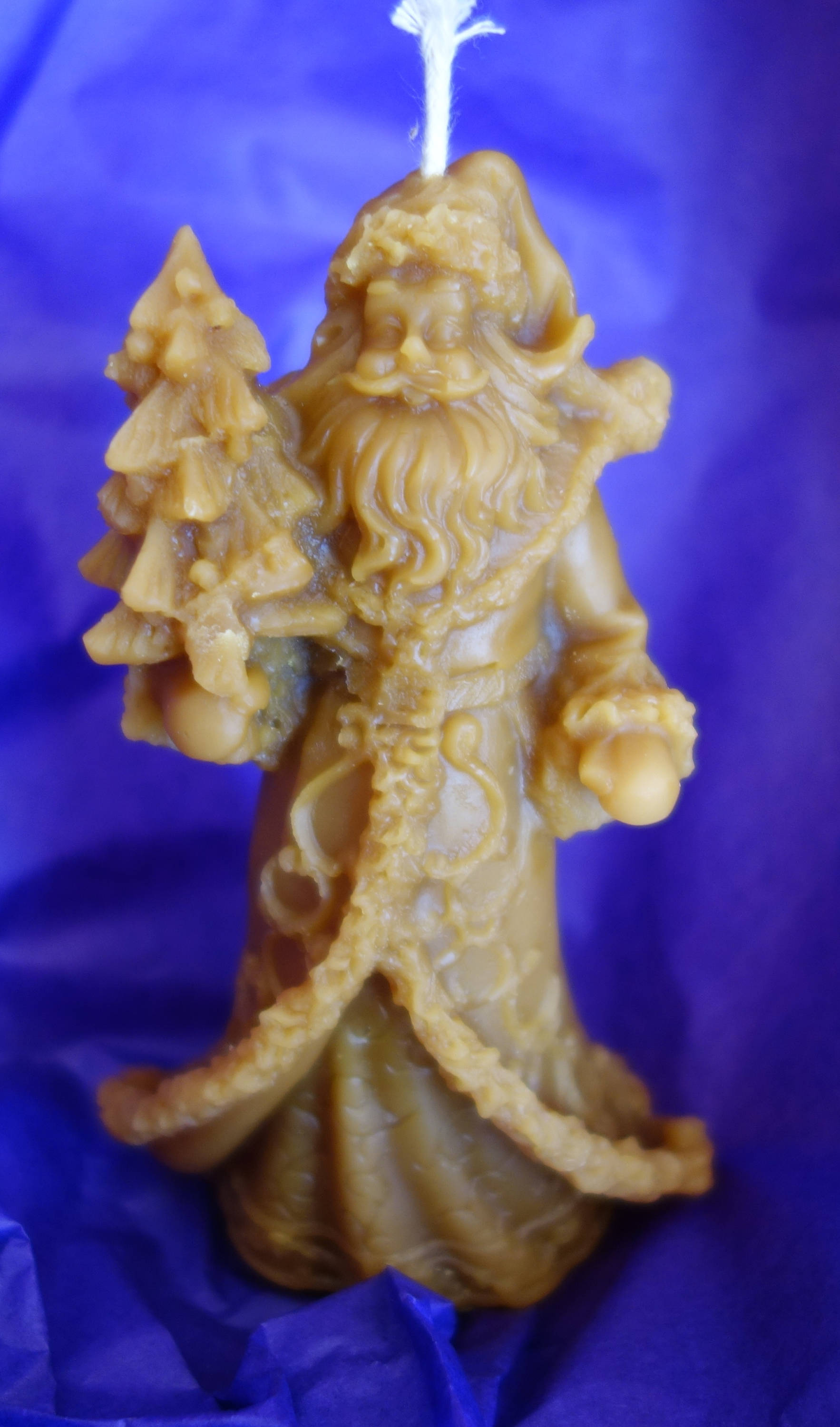 Bougie en Pure Cire d'abeille Naturelle - Père Noël