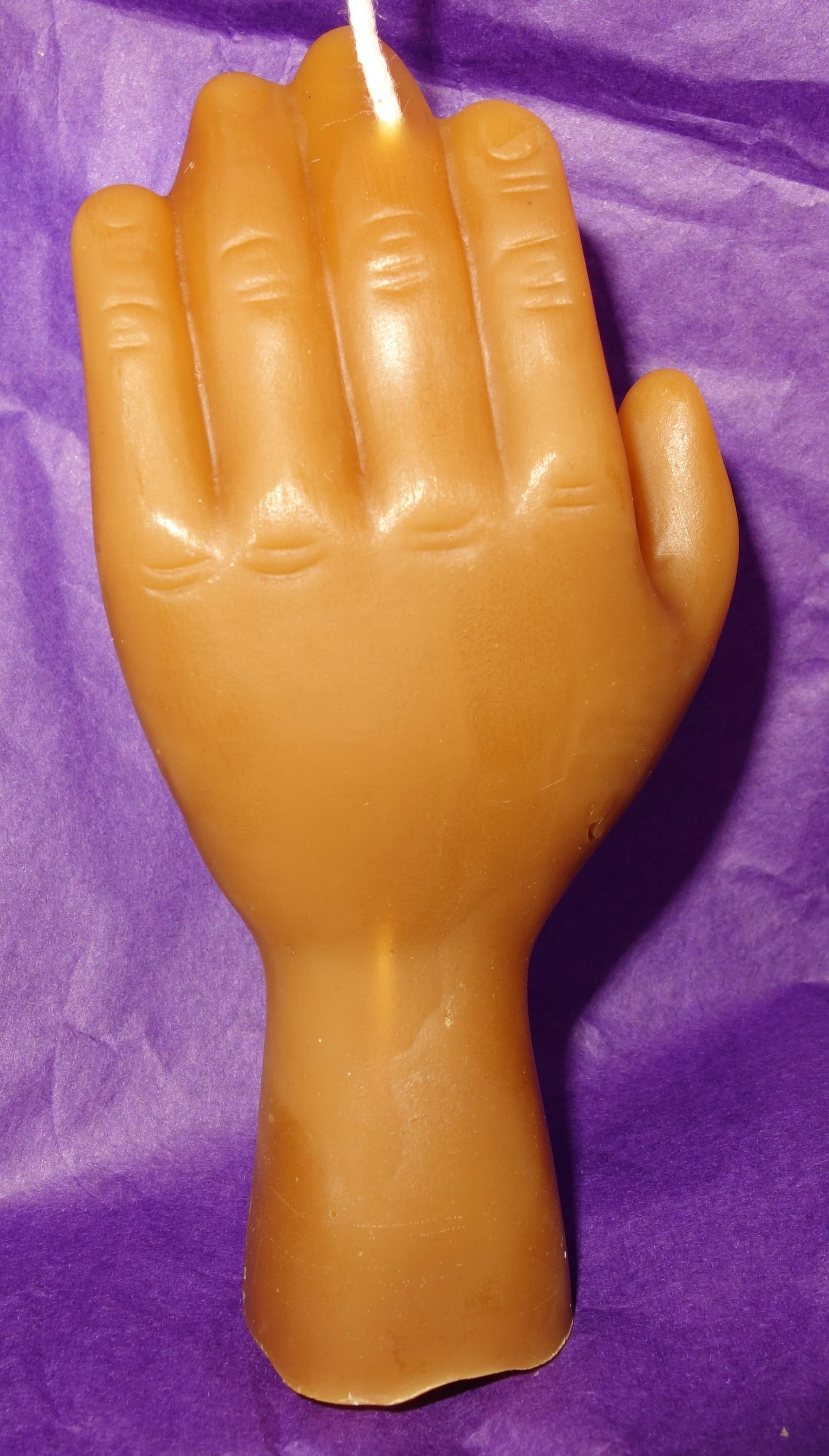 Bougie en Pure Cire d'abeille Naturelle Motif Main