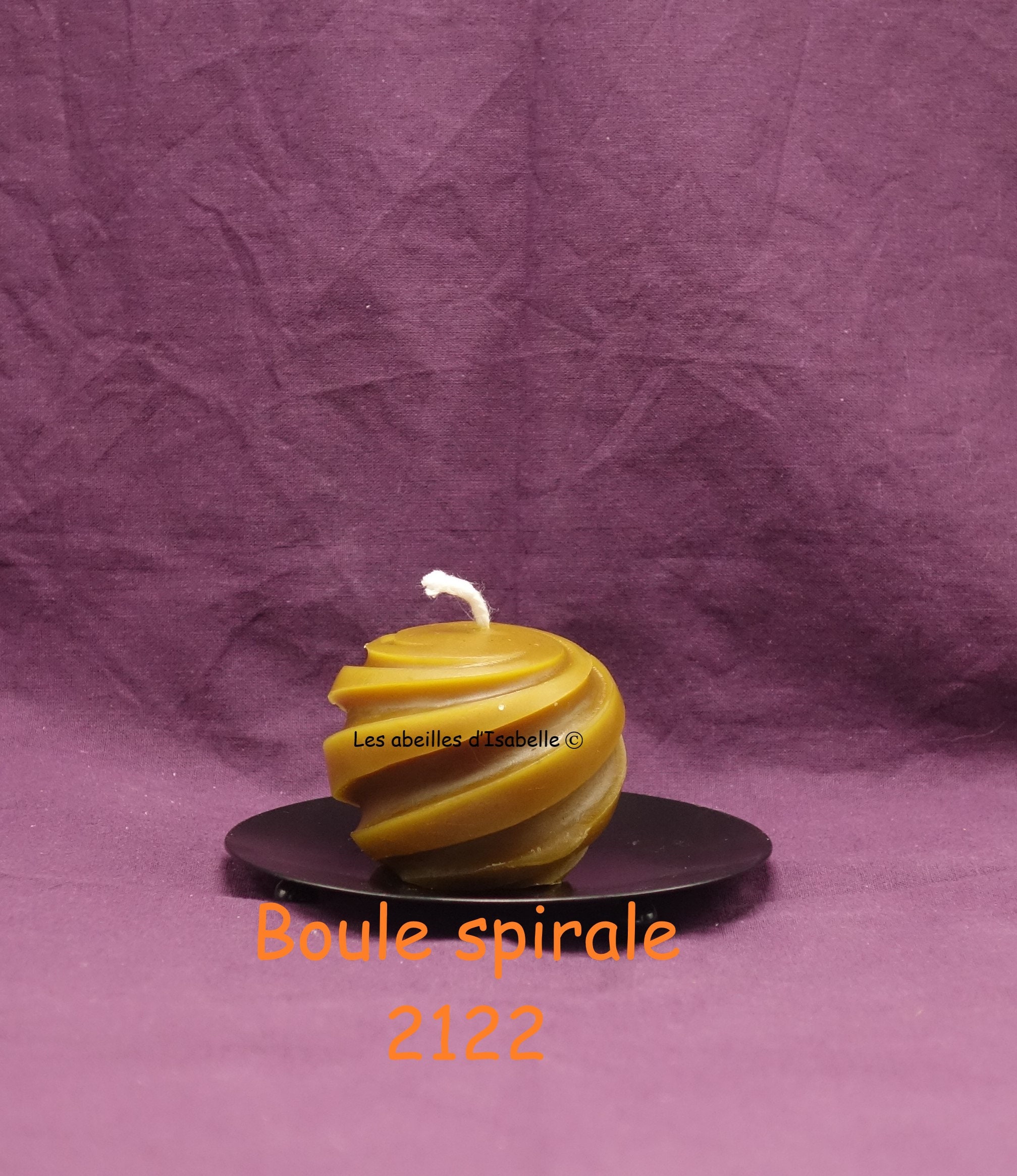 Bougie Boule Spirale en Pure Cire d'abeille