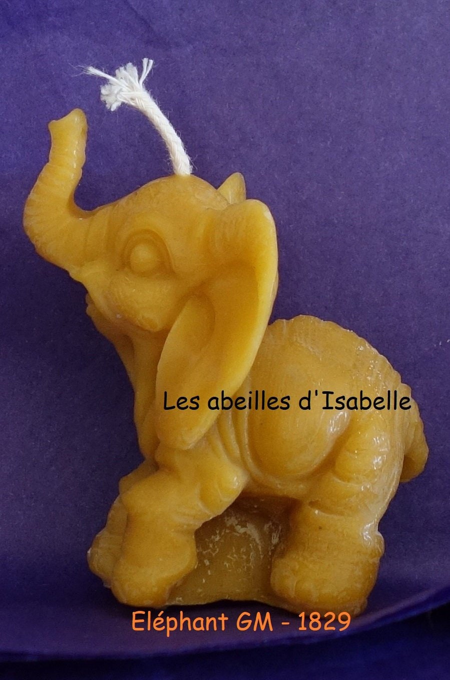 Bougie Éléphant en Cire Naturelle d'abeille