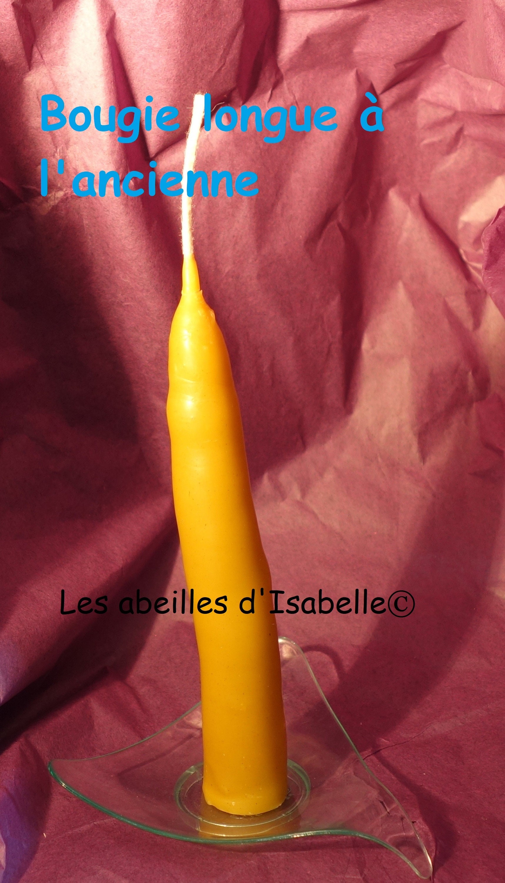 Bougie Longue à L'ancienne en Pure Cire d'abeille