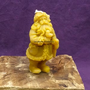 pure natural beeswax candle &quot;santa claus his sack&quot;