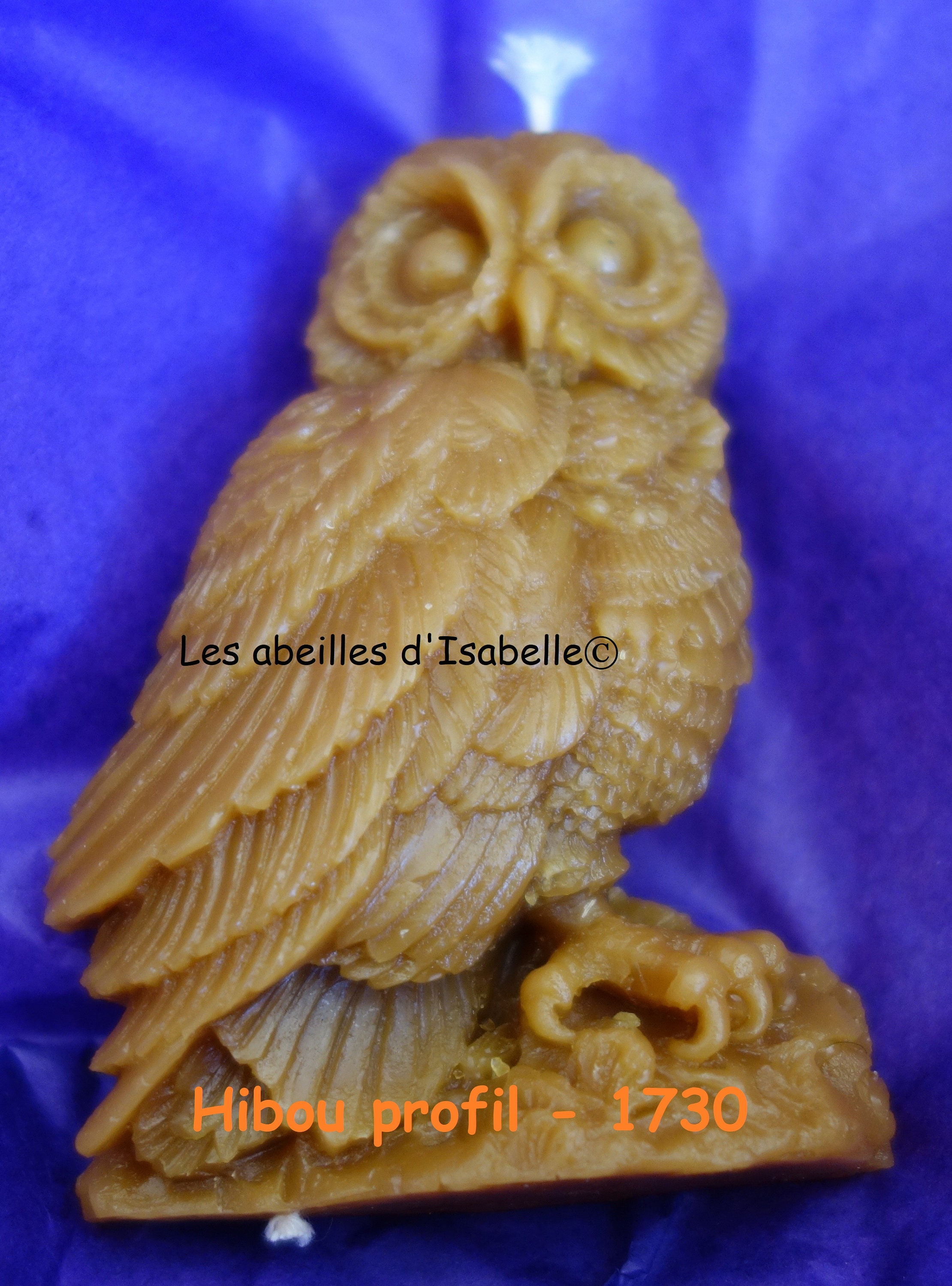 Bougie en Pure Cire d'abeille - Hibou Profil