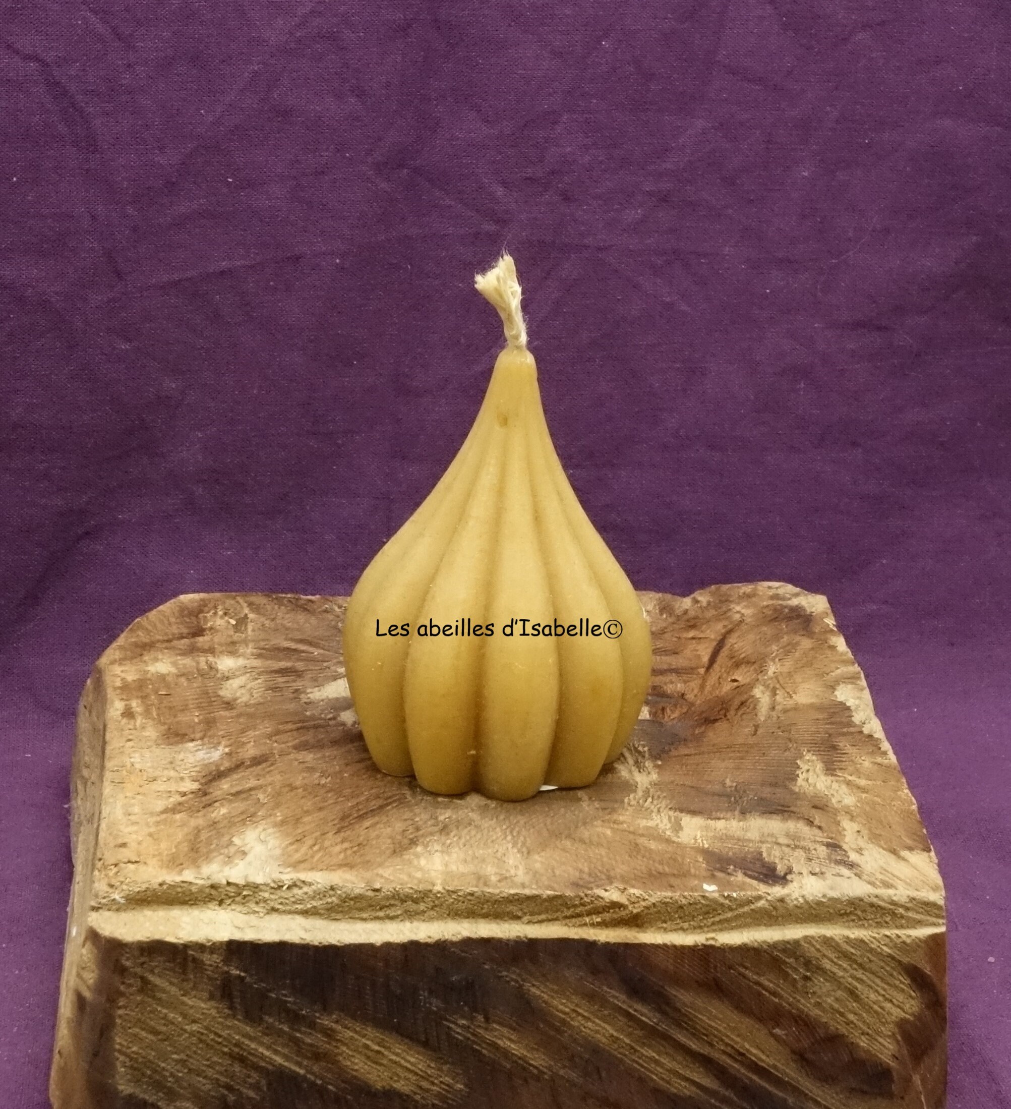 pure beeswax candle, "fluted drop" pattern
