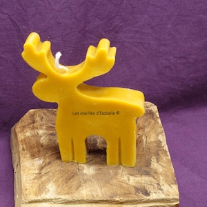 &quot;Reindeer&quot; candle in pure beeswax