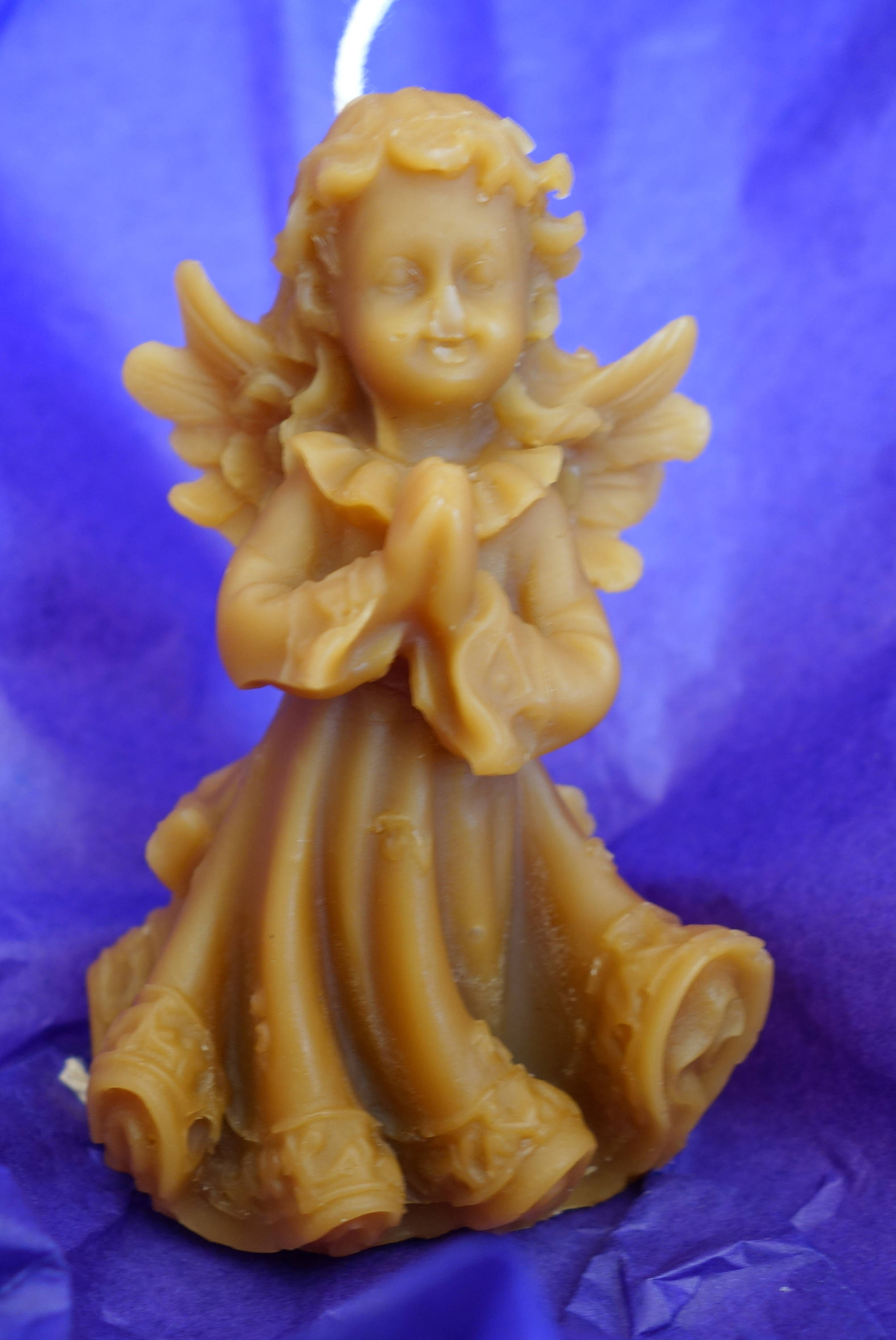 Bougie en Pure Cire d'abeille Naturelle Ange Priant