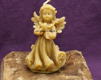 candle in pure natural beeswax "Praying Angel"