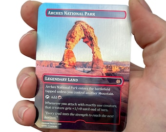 Custom Metal MTG Land Card: Basic & Non-Basic Lands | Personalized Full Art Deck Upgrade Gift