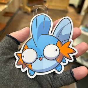 Derpy Mudkip Sticker: Waterproof Vinyl Decal