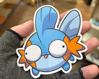 Derpy Mudkip Sticker: Waterproof Vinyl Decal