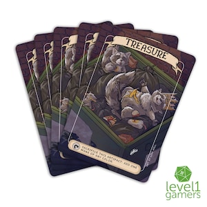 Pacote de Cartas Mágicas Fichas do Tesouro do Guaxinim (5 Cartas) - Pré-venda | Design de Proxy Personalizado Desenhado à Mão que Pode ser Incorporado ao Deck | Carta Mágica de Presente