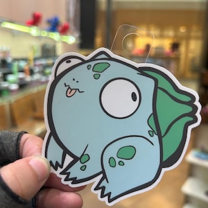 Derpy Bulbasaur Sticker | D20 Decal for Dungeons and Dragons | Pokederp Accessories for Fans of Pocket Monsters | Hand-Drawn Art Gift Ideas