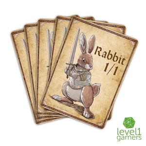 Paquete de cartas de Conejo Mágico (5 cartas) / Diseño proxy personalizado, dibujado a mano, que se puede colocar en fundas / Regalo de MTG