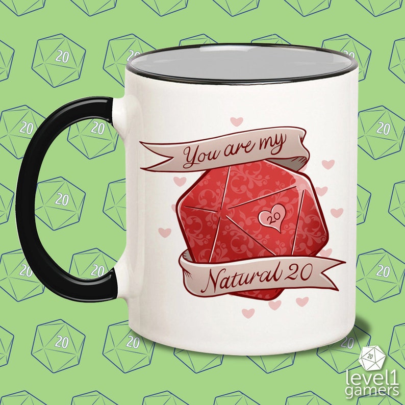 You Are My Natural 20, Natural 20, Nat 20, Critical Roll, Dungeons And Dragons, DnD Mug, D20 Mug, Dice Mug, Valentines Mug, Couples Gift 