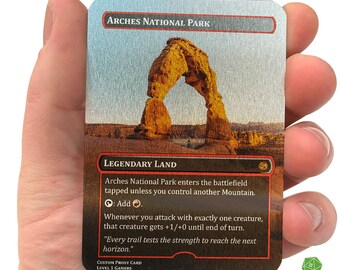 Custom Metal MTG Land Card: Basic & Non-Basic Lands | Personalized Full Art Deck Upgrade Gift