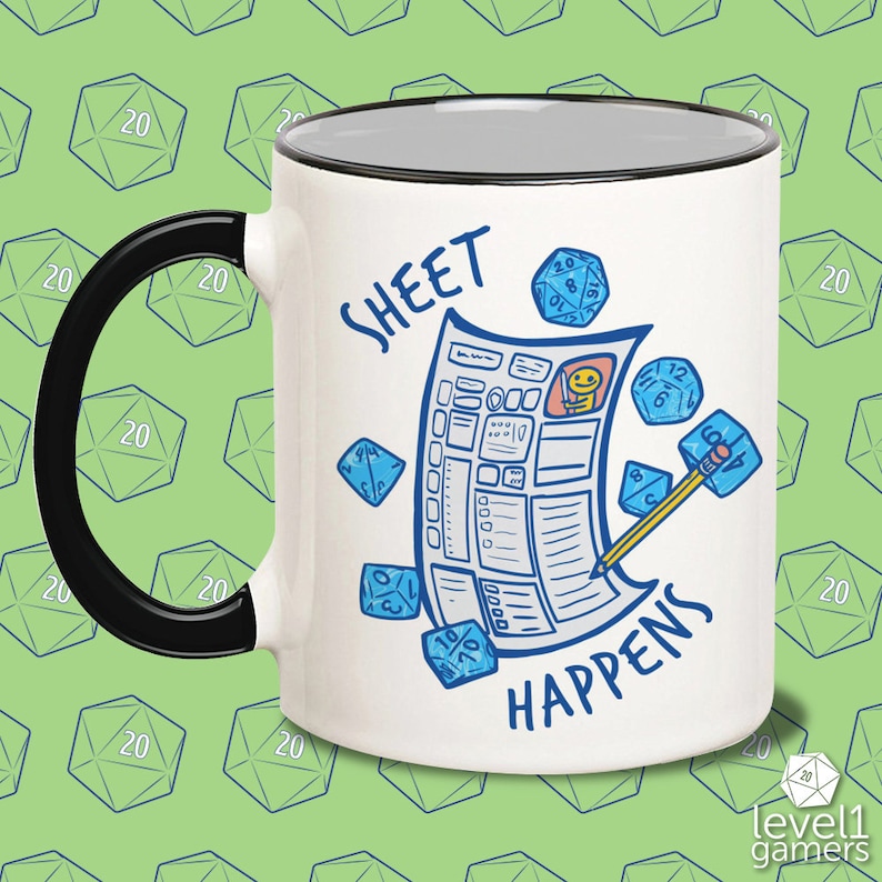 Sheet Happens Mug Shit Happens Character Sheet Dungeons and | Etsy