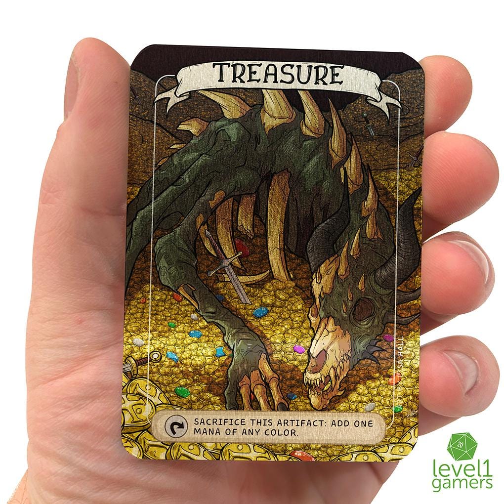 Dragon Treasure Token: Hand-drawn MTG Metal Card - Etsy