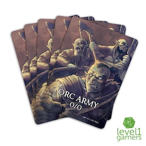 Orc Army Token Card Pack (5 Cards): Hand-Drawn MTG Proxy