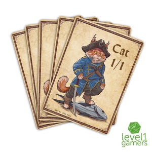 Cat Magic Card Pack (5 Cards) | Custom Hand-Drawn Proxy Design That Can Be Sleeved Into Deck | MTG Gift